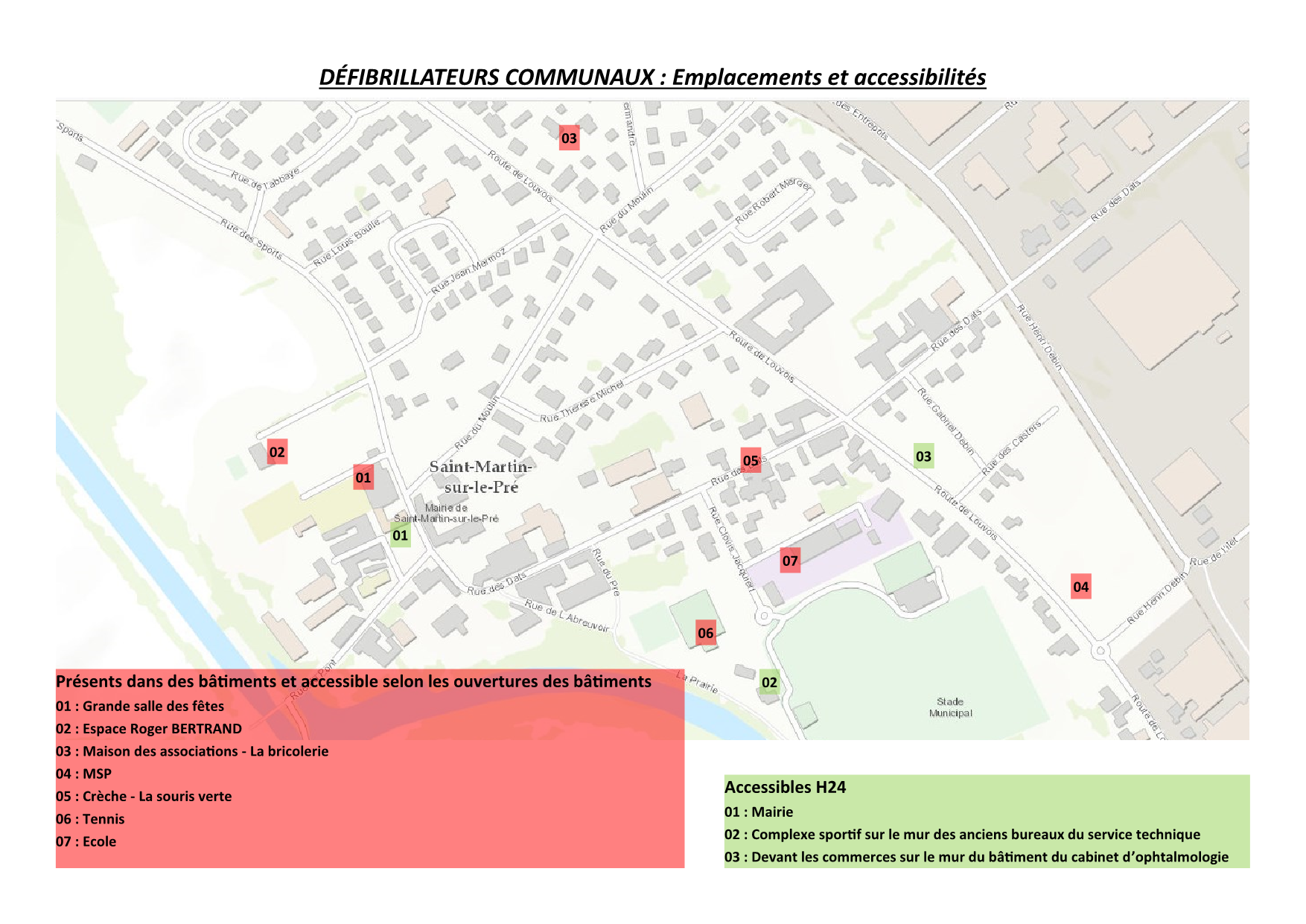 Plan des défibrillateurs 2022